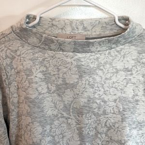 LOFT lightweight cowl neck floral sweater